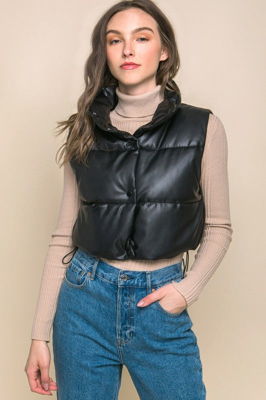 Faux Leather Puffer | Multiple Colors