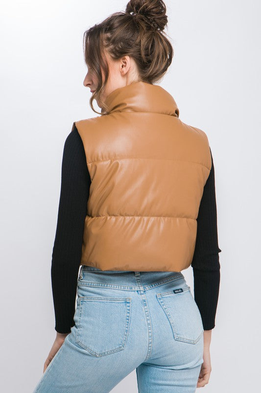 Faux Leather Puffer | Multiple Colors